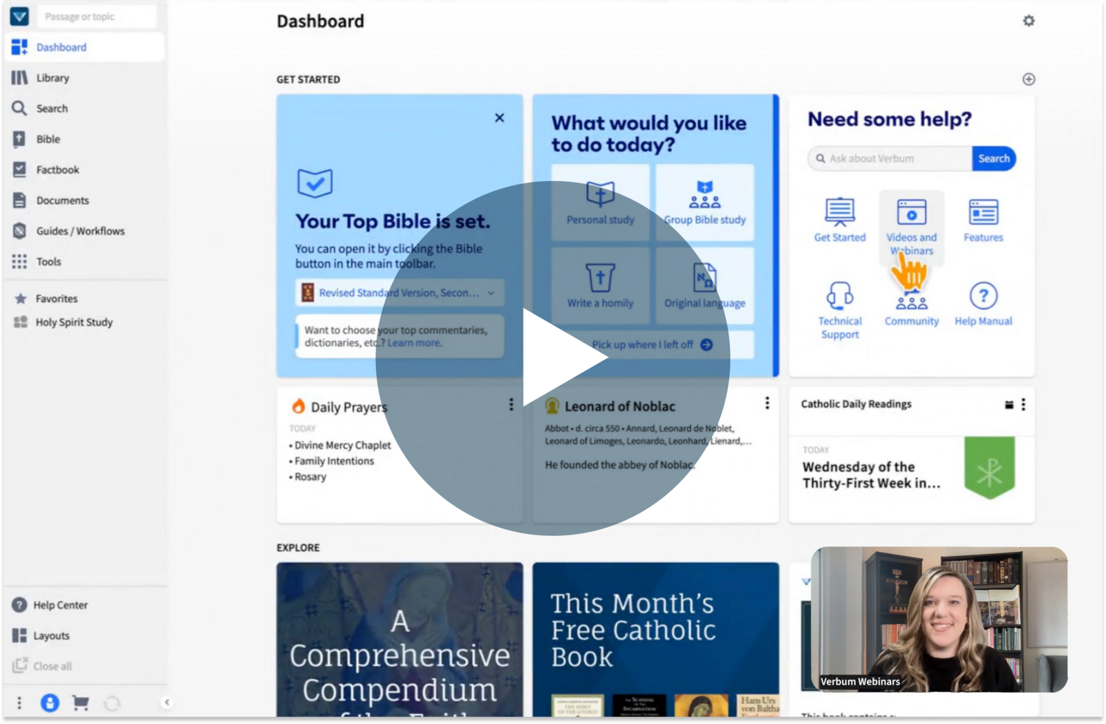 Screen Shot of Verbum Webinars
