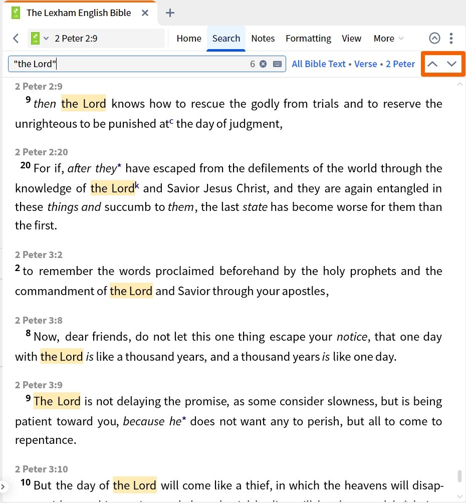 Inline Search Navigation Arrows