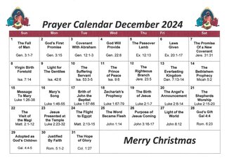 Prayer Calendar - Dec 2024