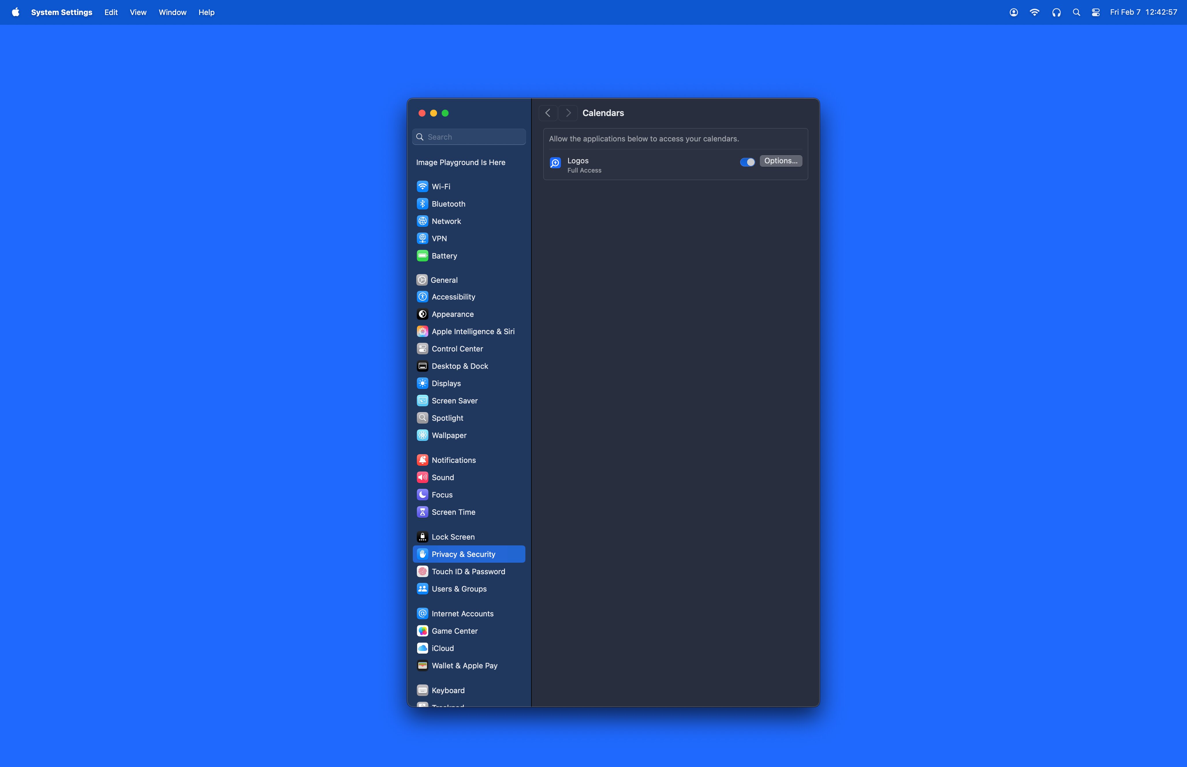 Calendar - Privacy & Security
