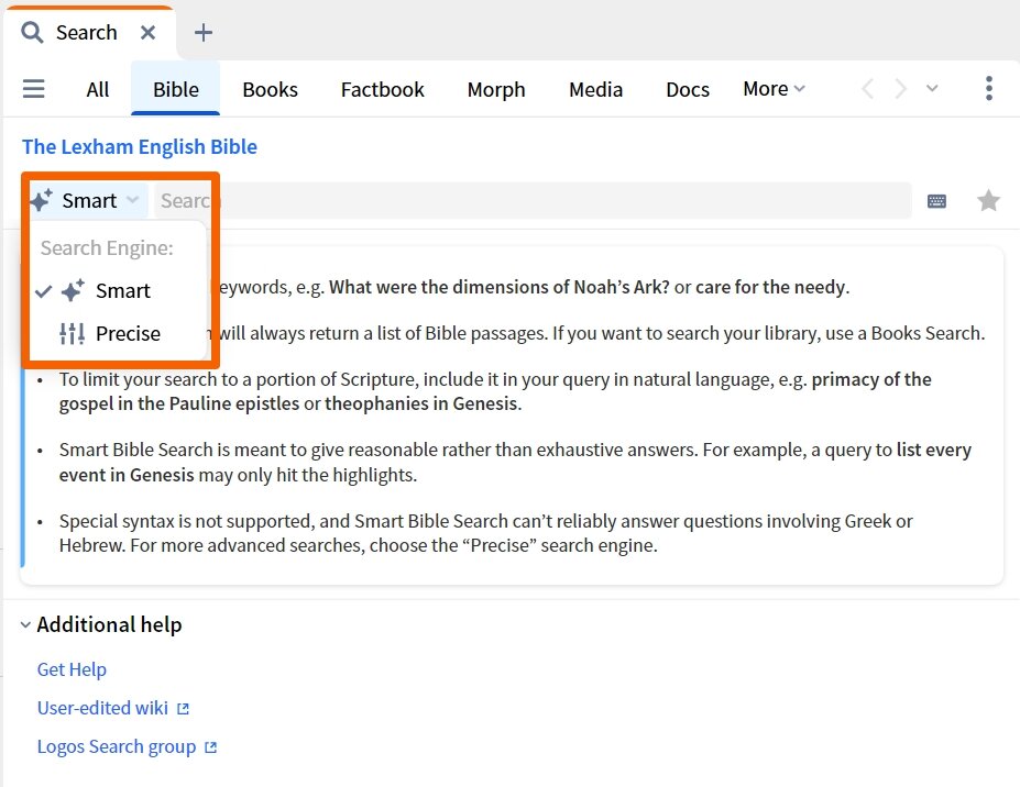 Choose Bible Search Mode