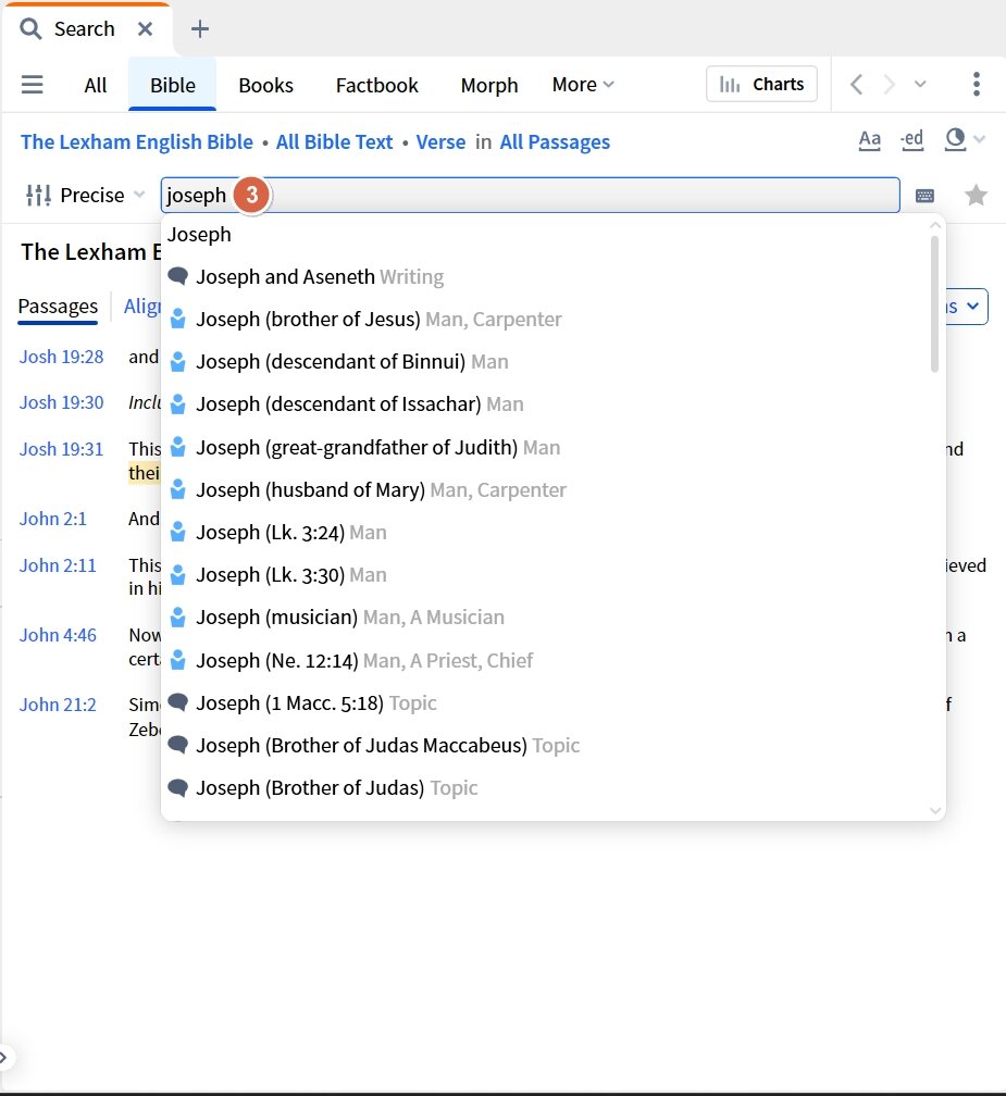 Bible Search Suggestions