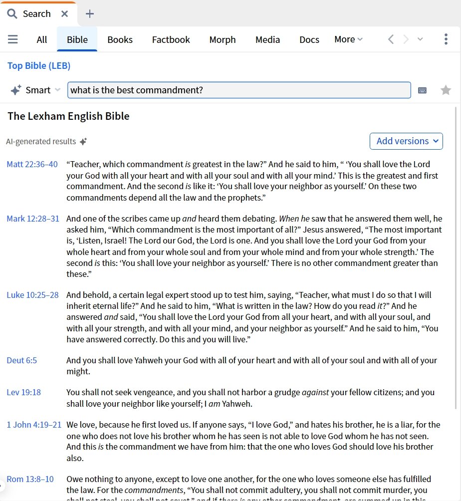 Bible Search - Smart Instead Of Fuzzy