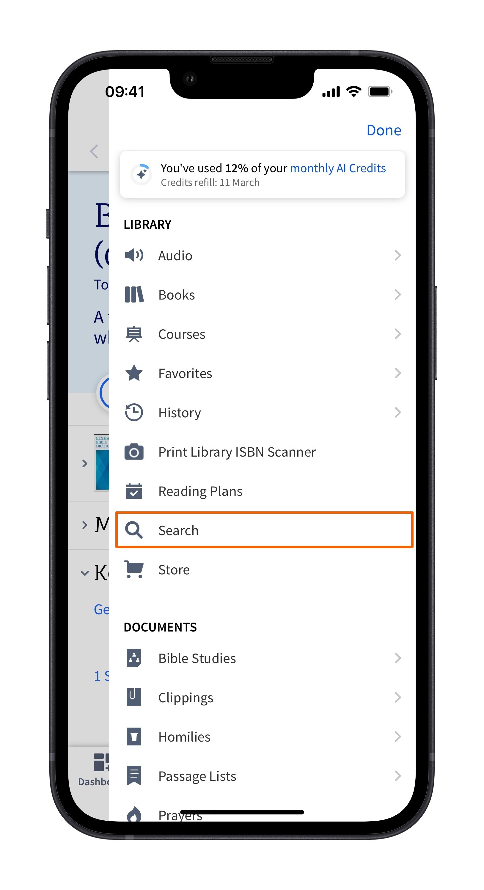 Mobile Select Verbum Search
