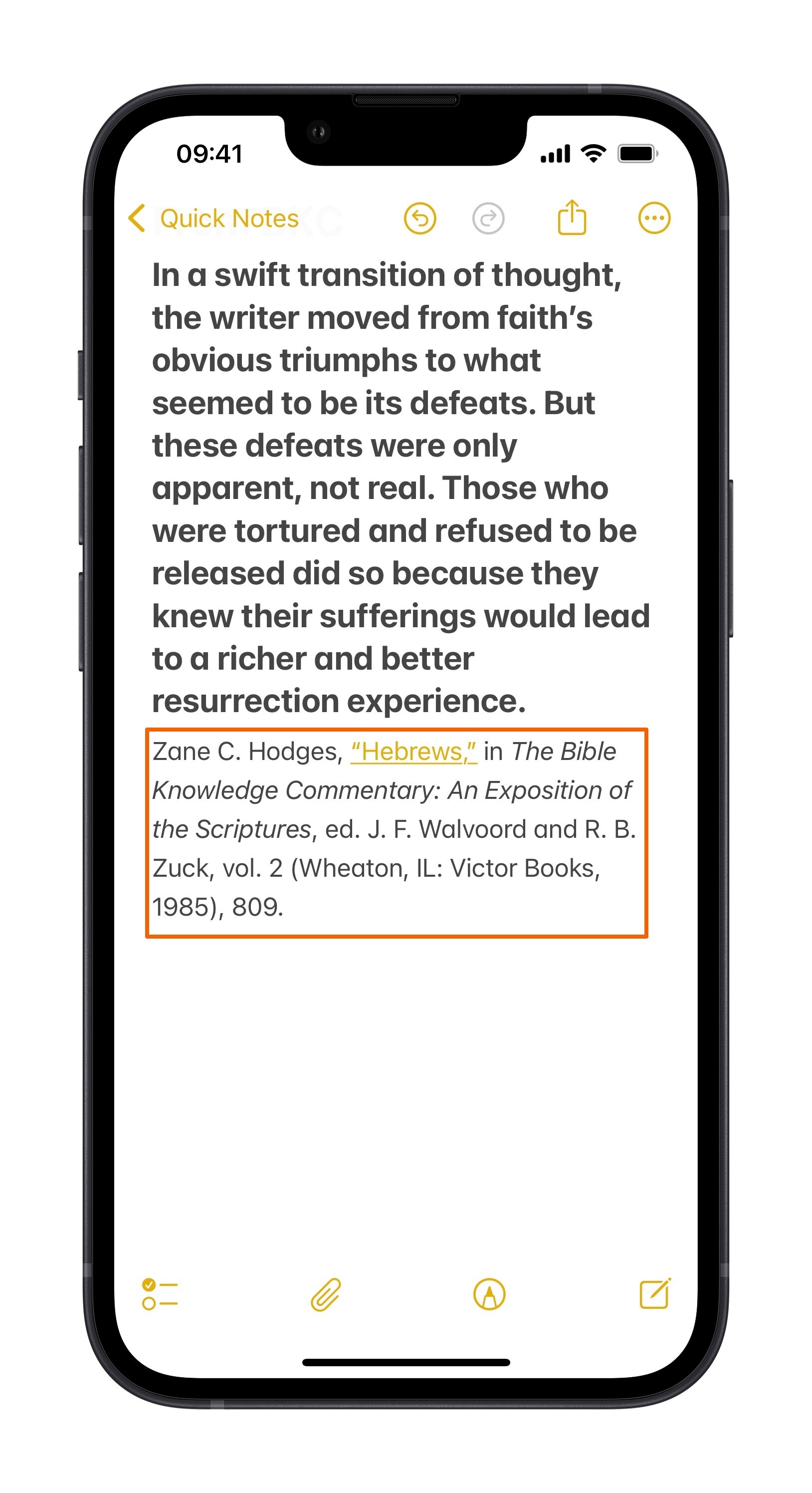 Mobile Text Copied With Citation