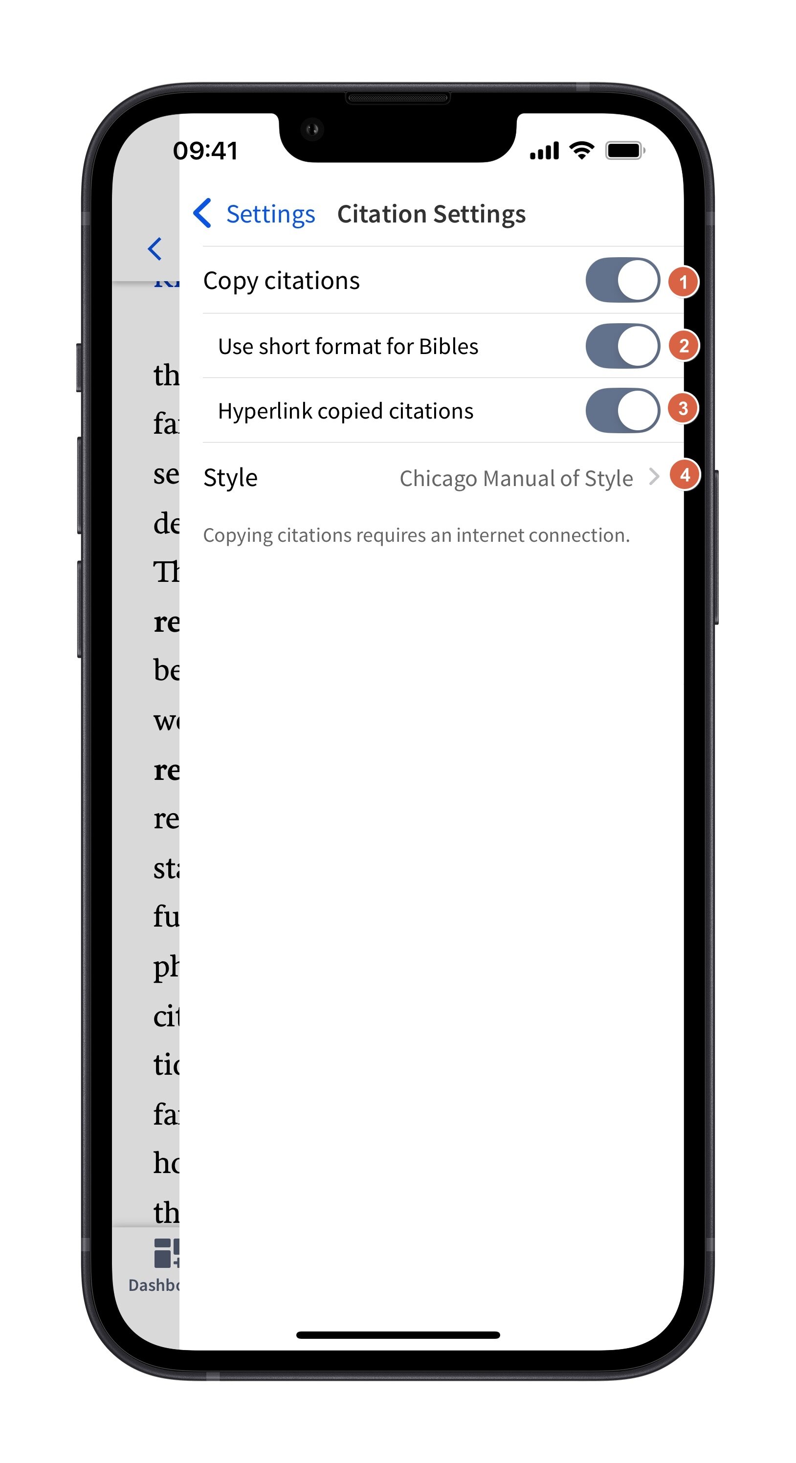 Mobile Citation Options