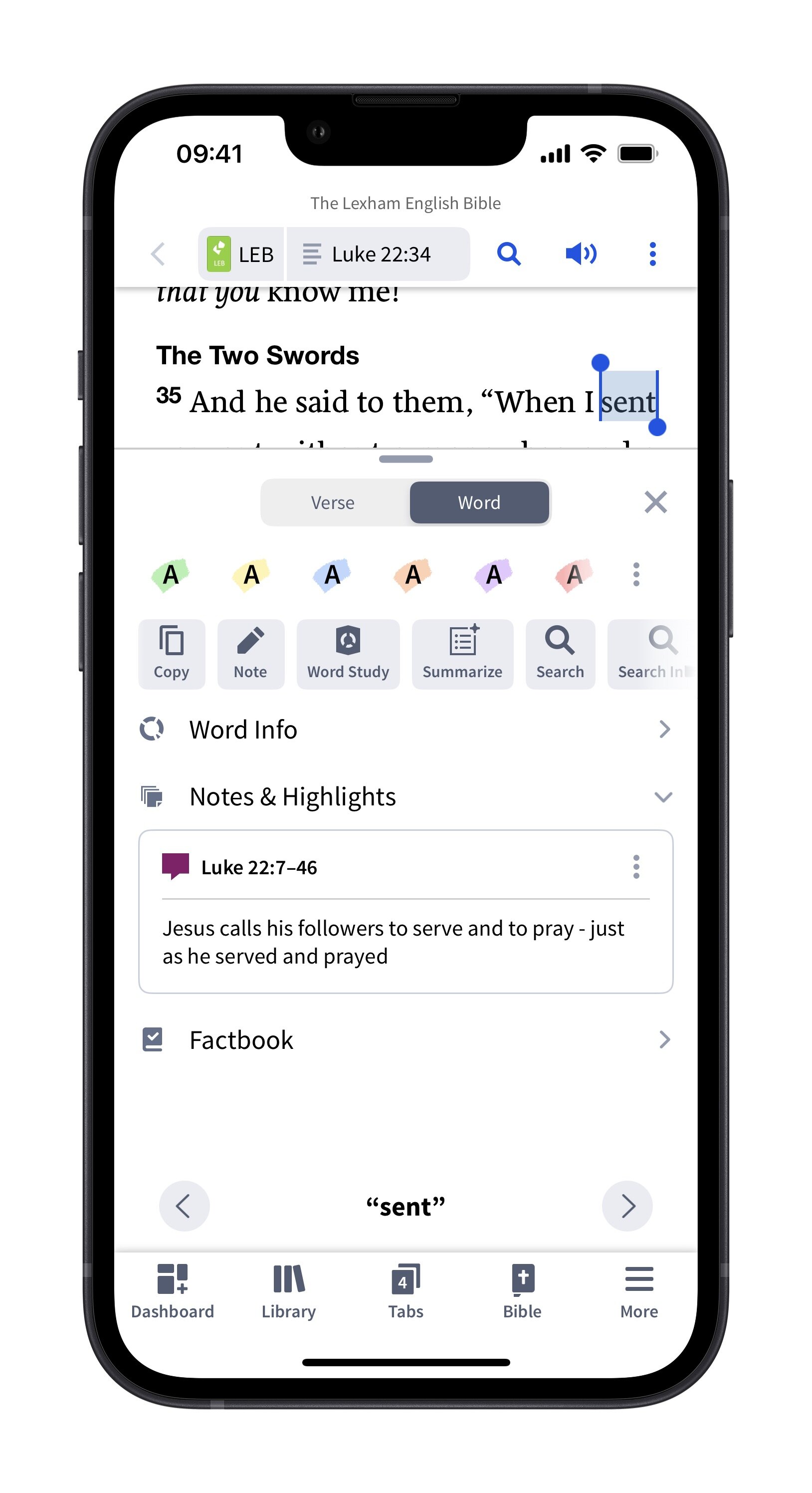 Mobile - Insights Word Notes & Highlights