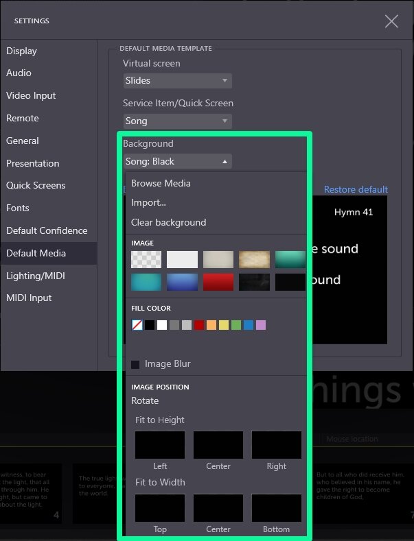 Default Media Select Background