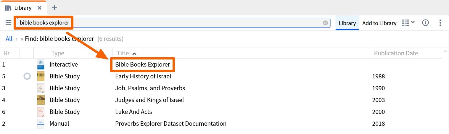 Open Bible Books Explorer From Library