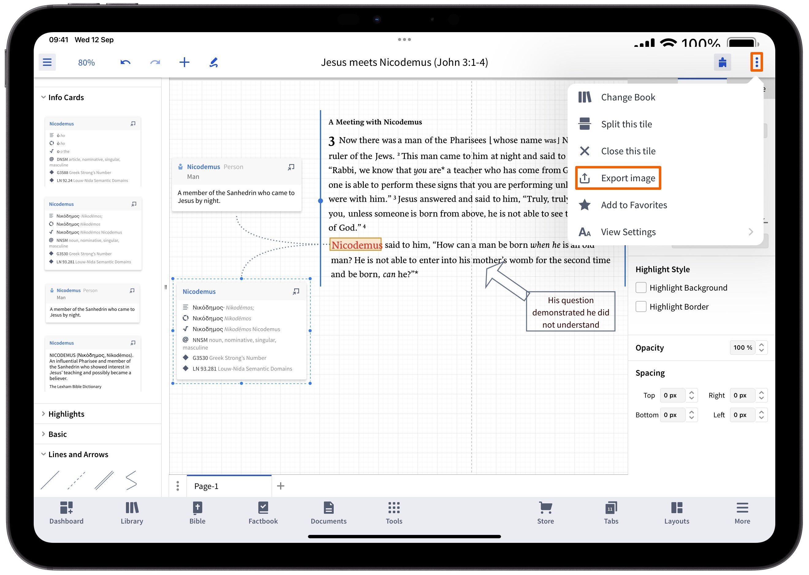 Select Canvas Export On Tablet