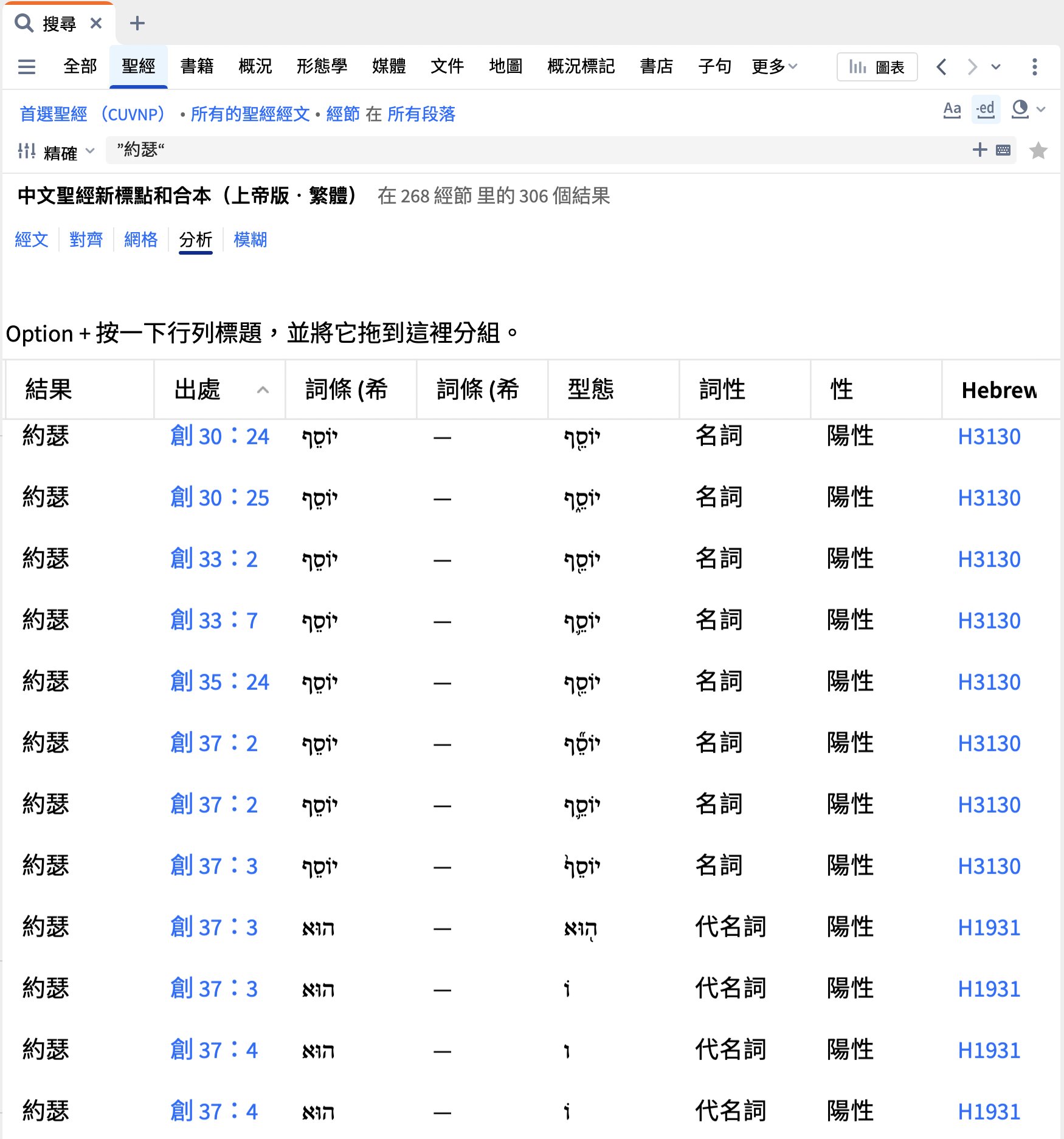 圣经搜索 - 分析检视