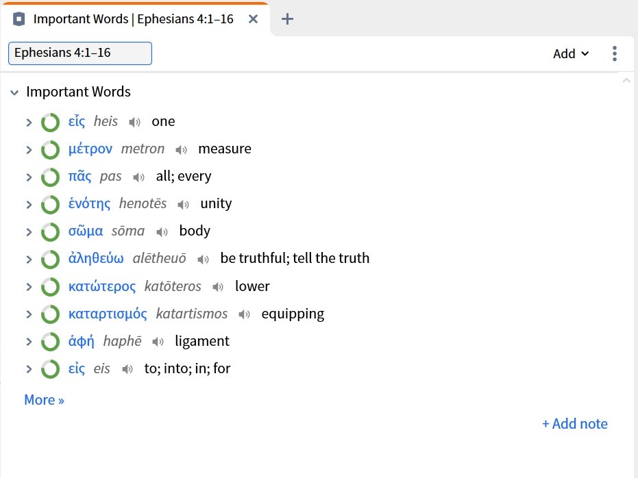 Important Words List