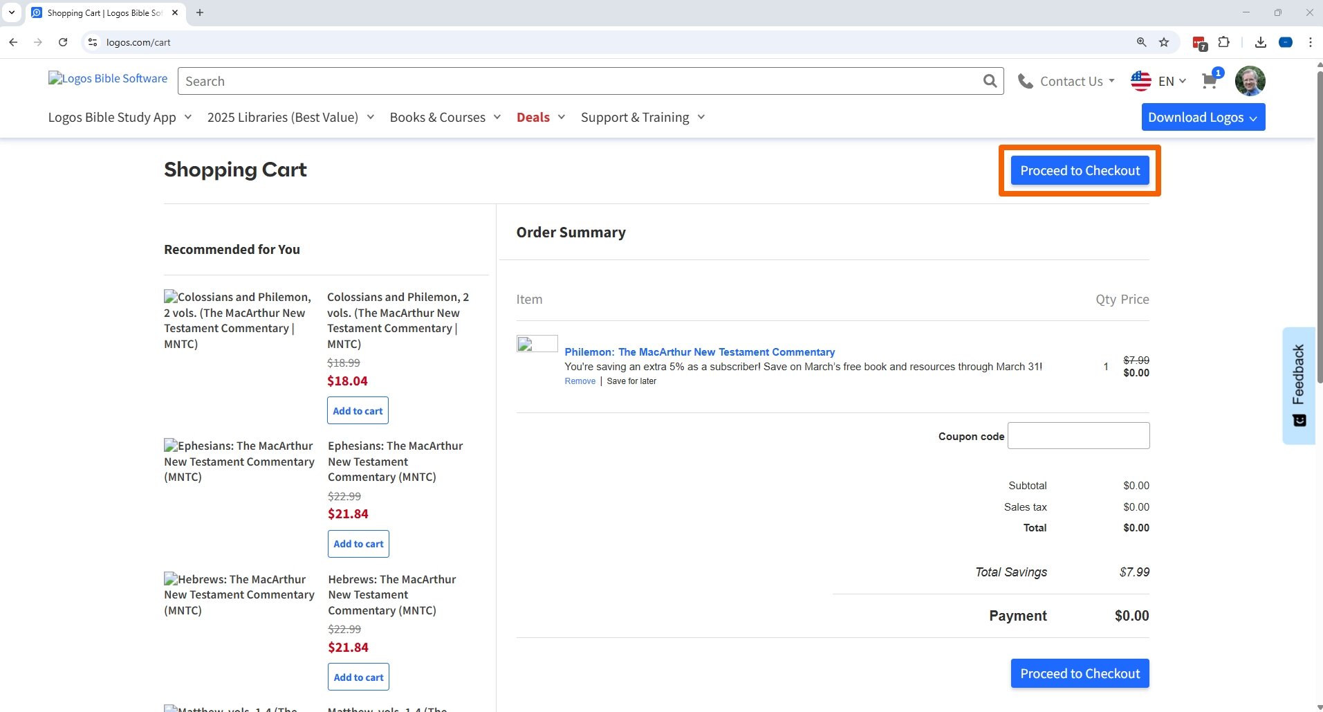 Proceed To Checkout Button