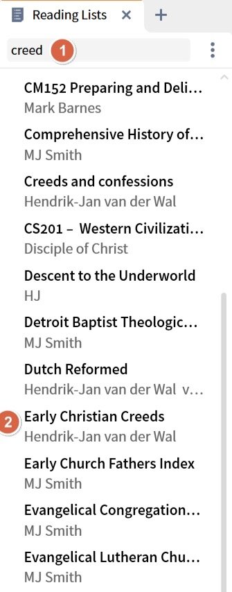 Select Reading List