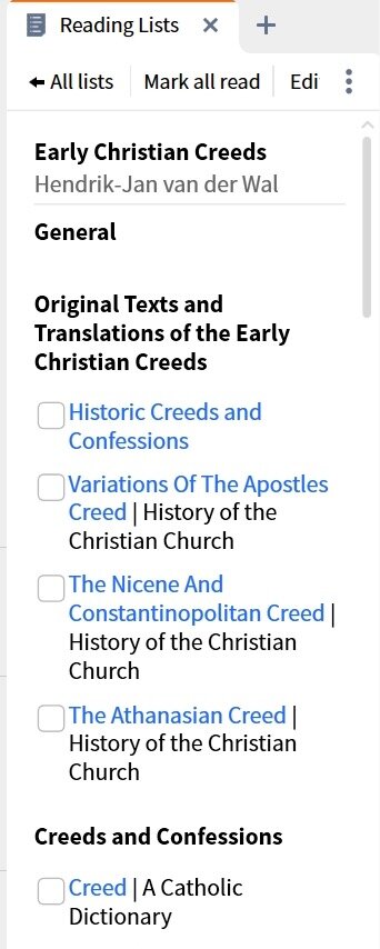 Resources About Early Christian Creeds