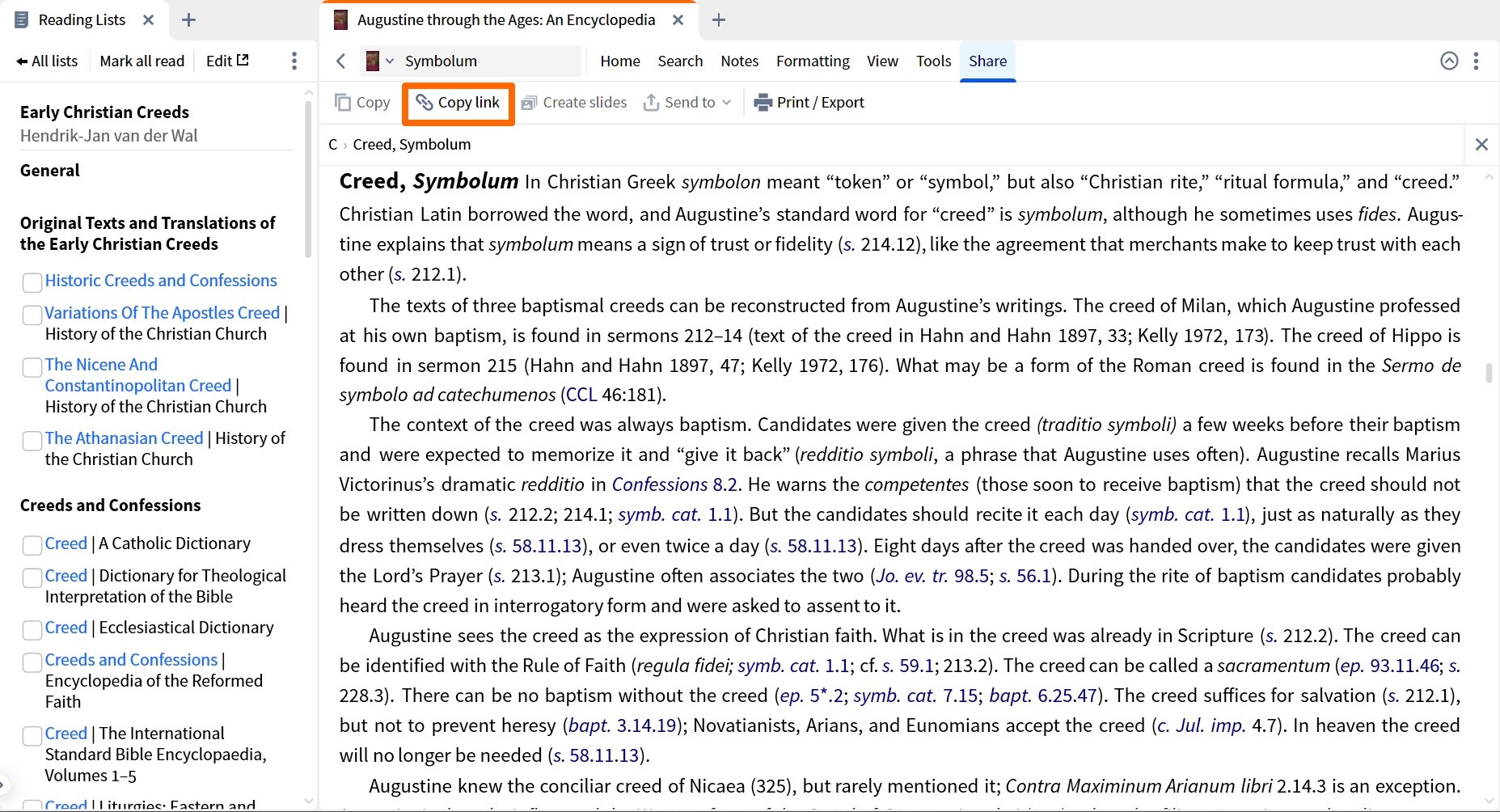Copy Link To Resource For Reading List