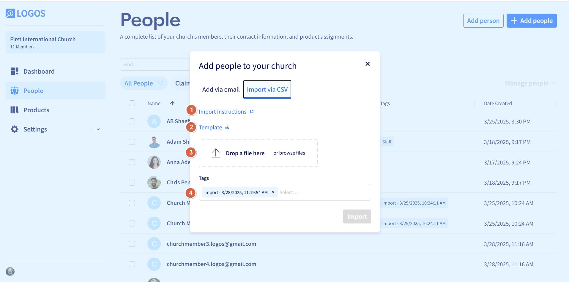 L4C - Options When Adding People By CSV