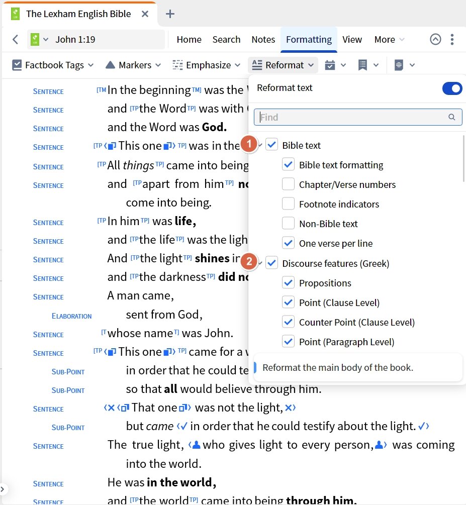 Reformat Text - BTO And Discourse