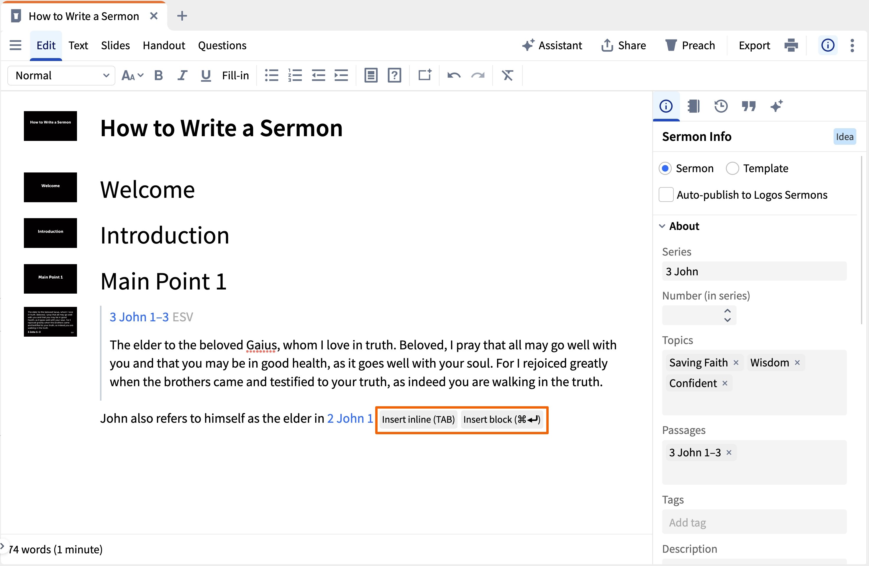 Add Passage To Sermon (Mac)
