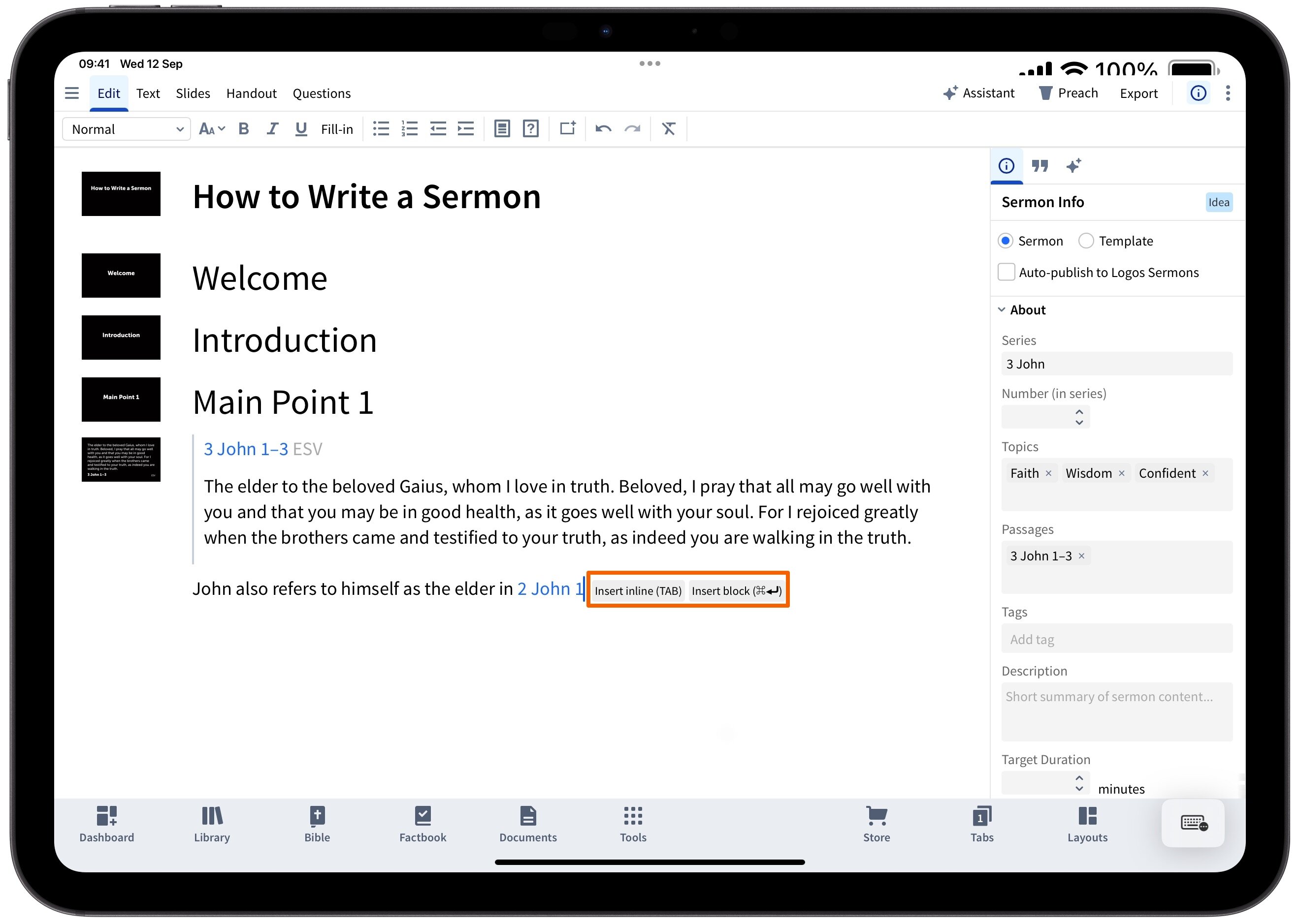 Add Passage To Sermon (Ios)