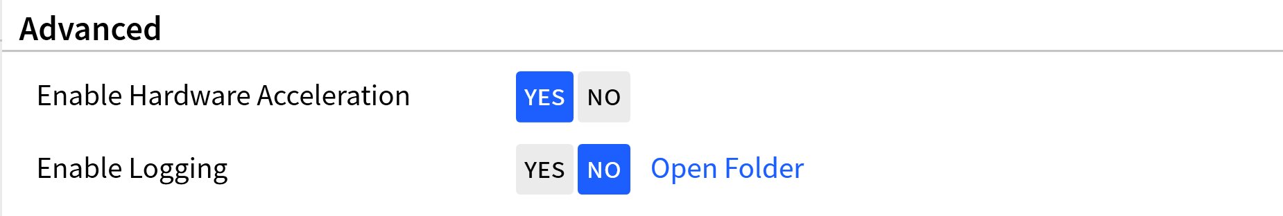 Program Settings - Advamced