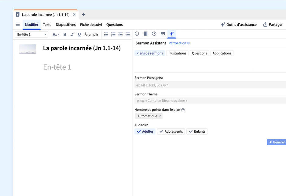 assistant de sermon