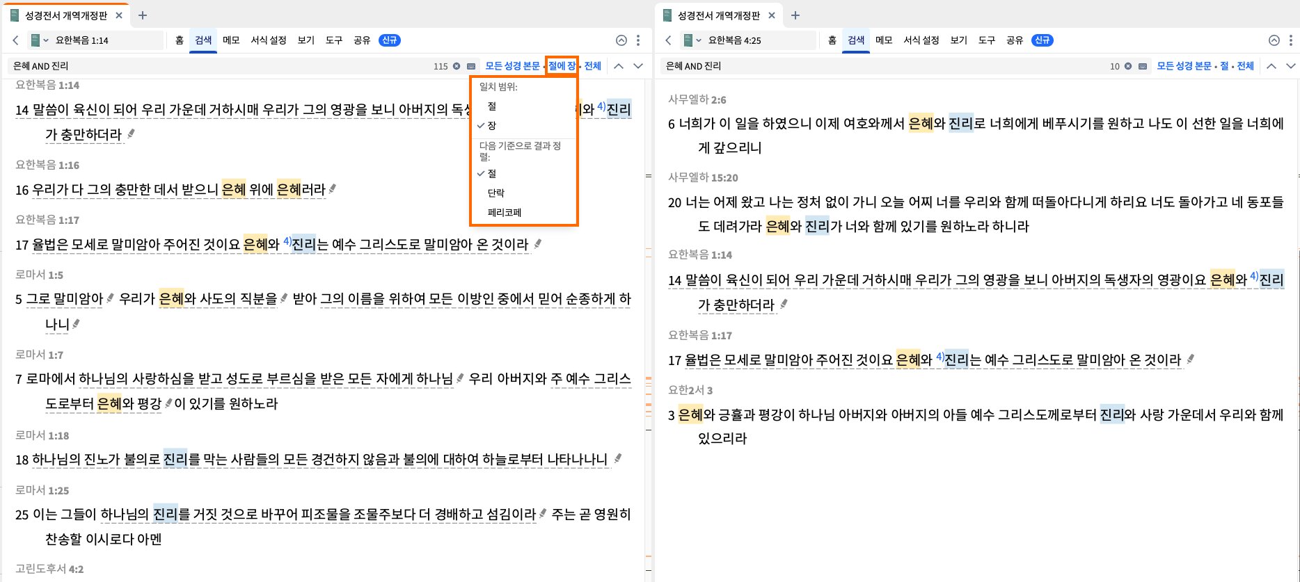 Inline Search - In Chapter Or Verse