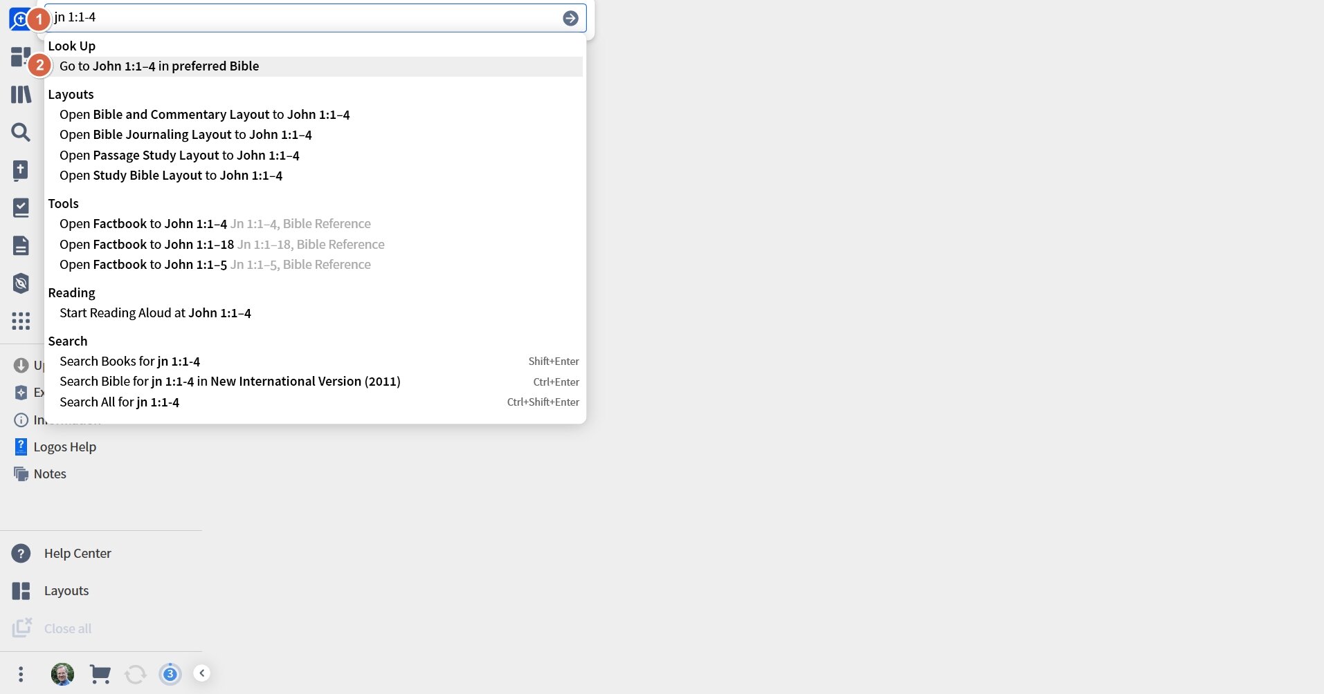 Open Bible From Command Box