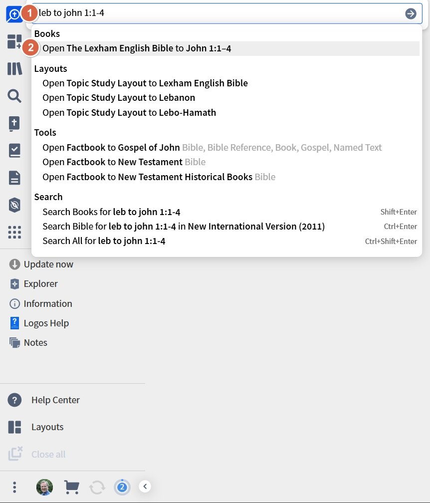 Open Different Bible From Command Box