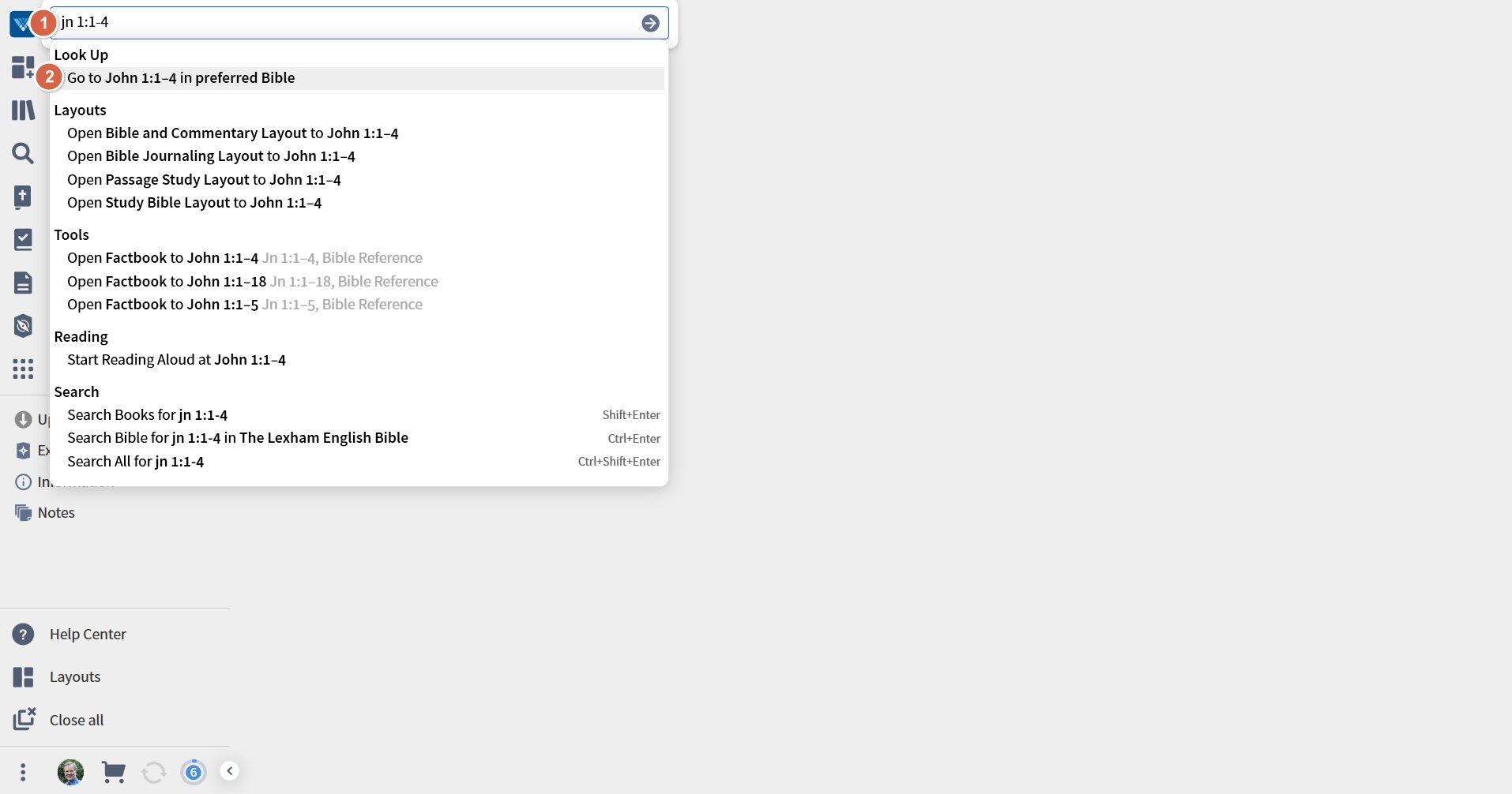 Open Bible From Verbum Command Box