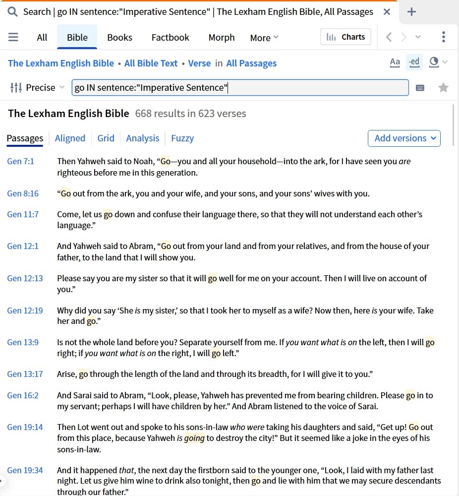 Word In Imperative Sentence