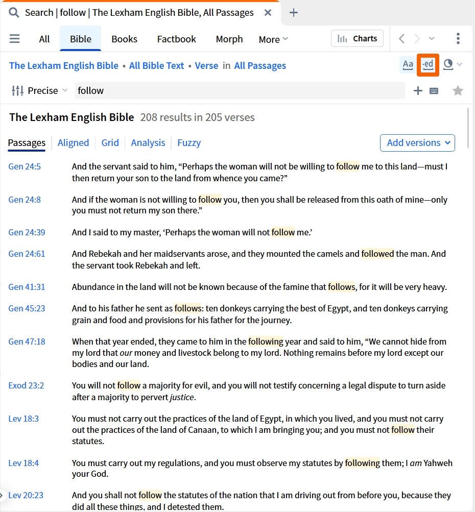 Single Word In Bible - All Forms