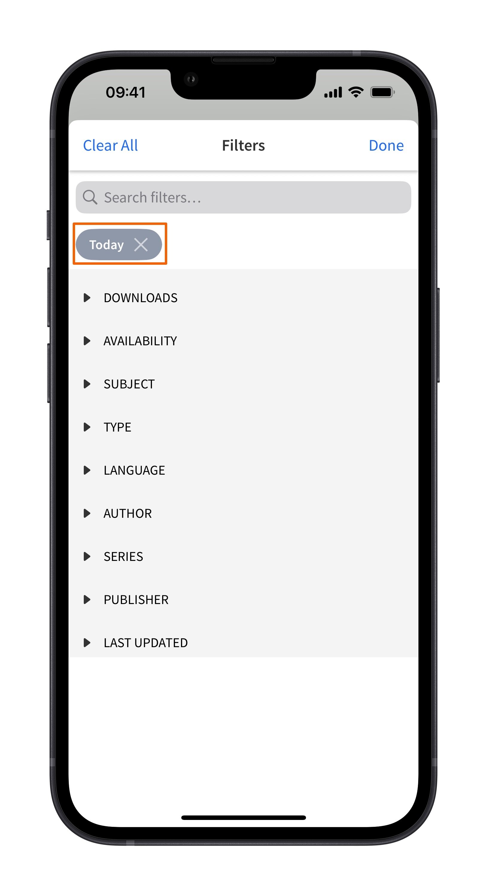 Library Filter Today Added