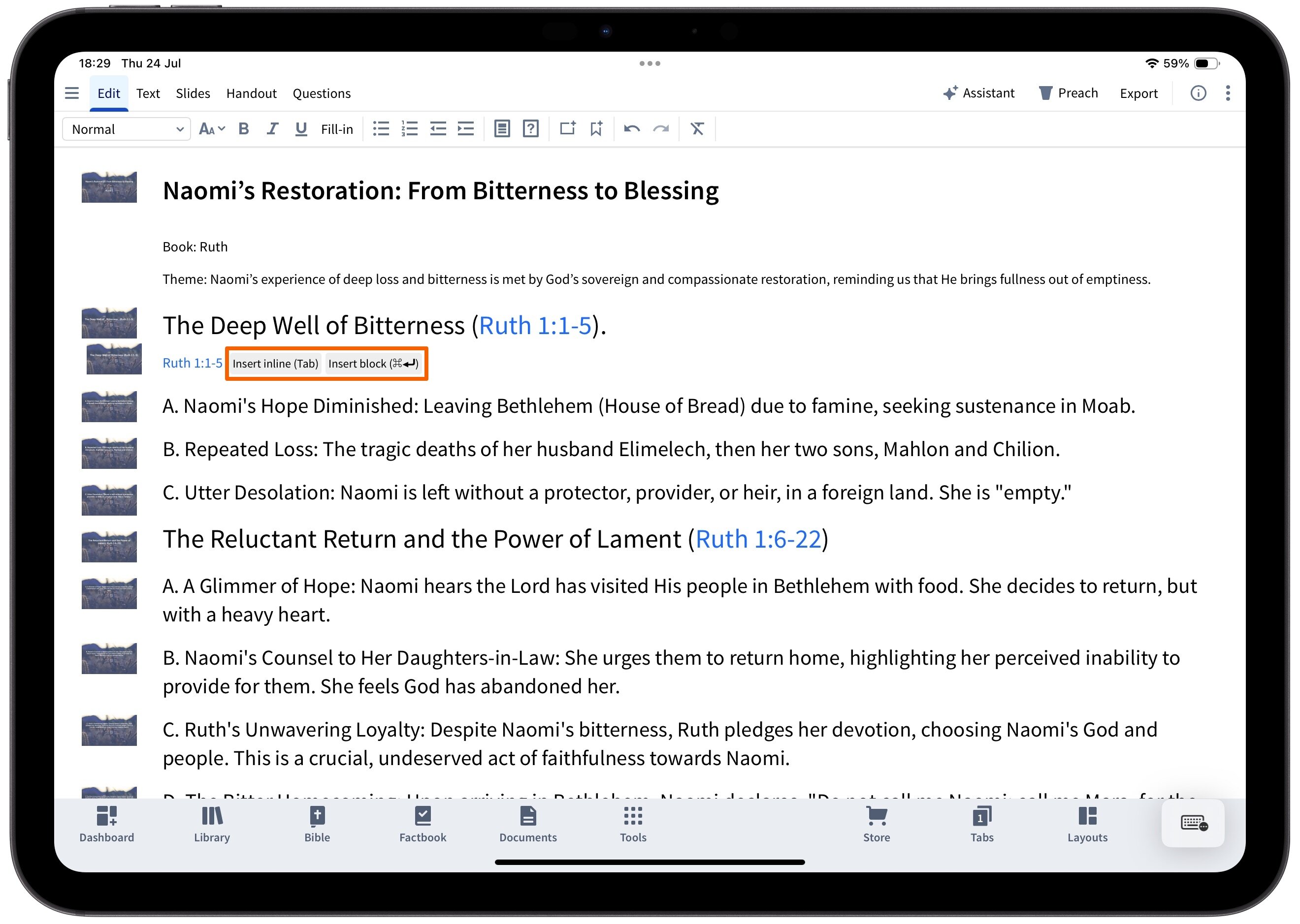 Add Passage To Sermon