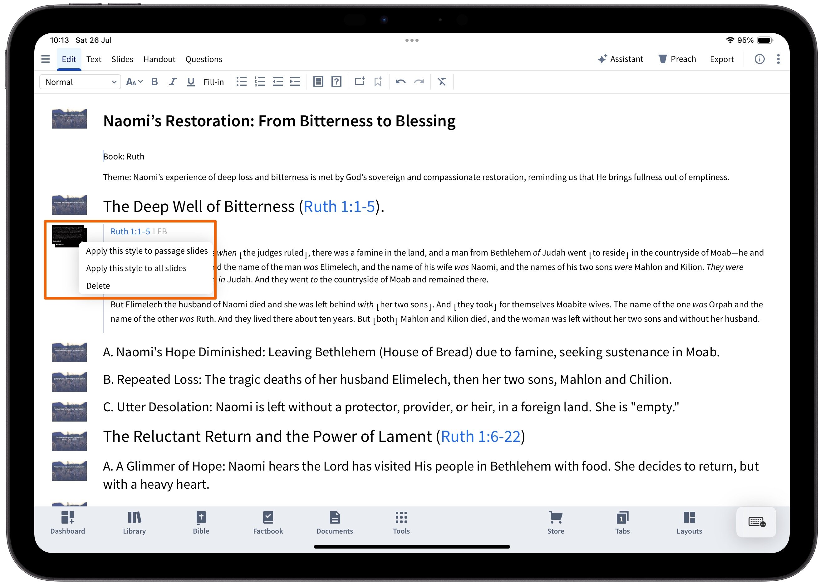 Change Sermon Slides Style