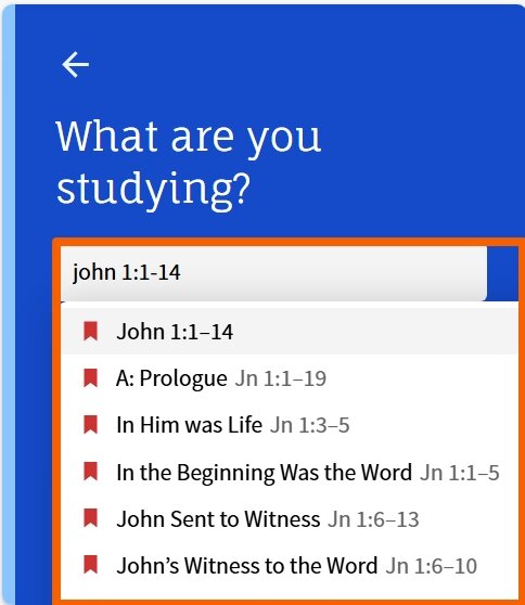 Select Verbum Personal Study Option