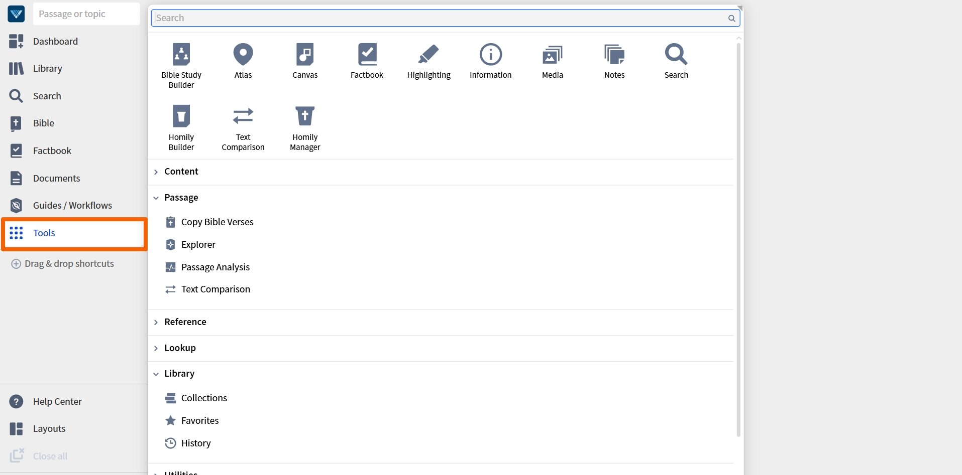 Using Verbum Tools