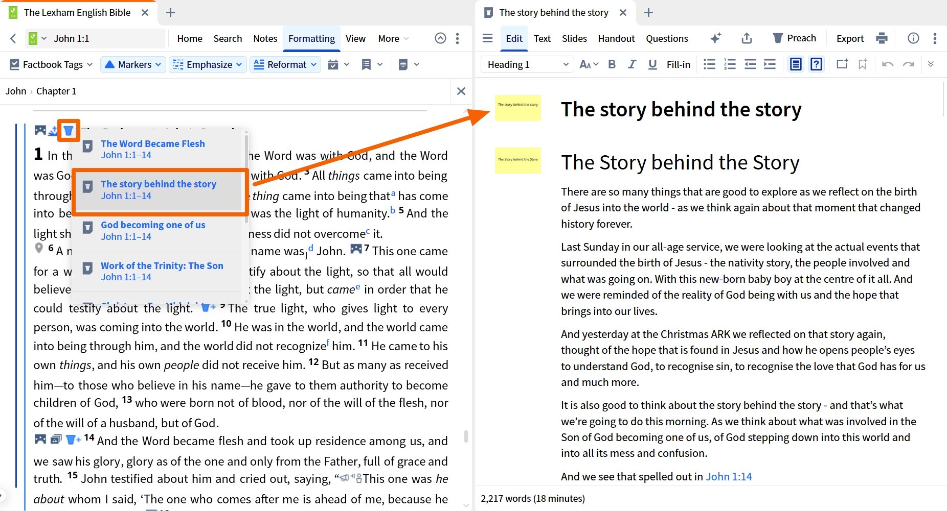 Open Sermon Doc From Icon