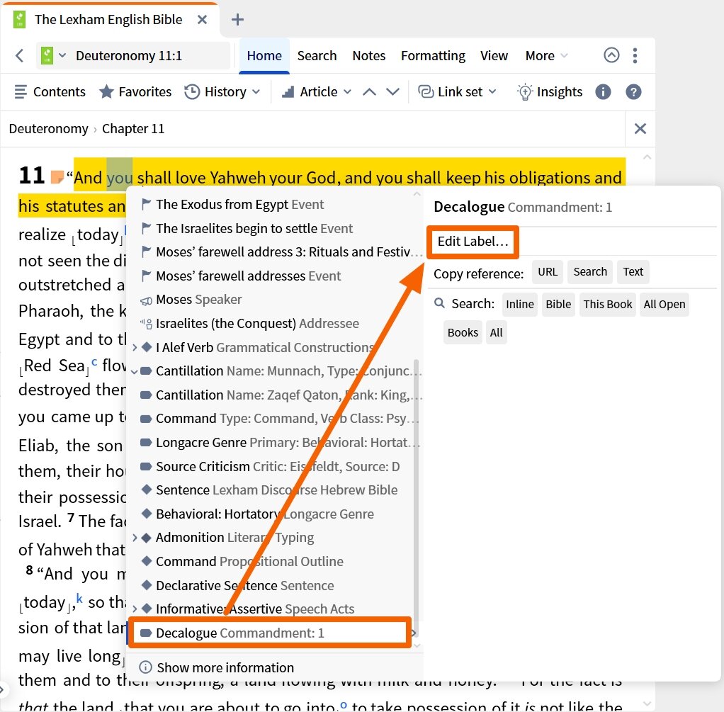 Edit Highlight Label