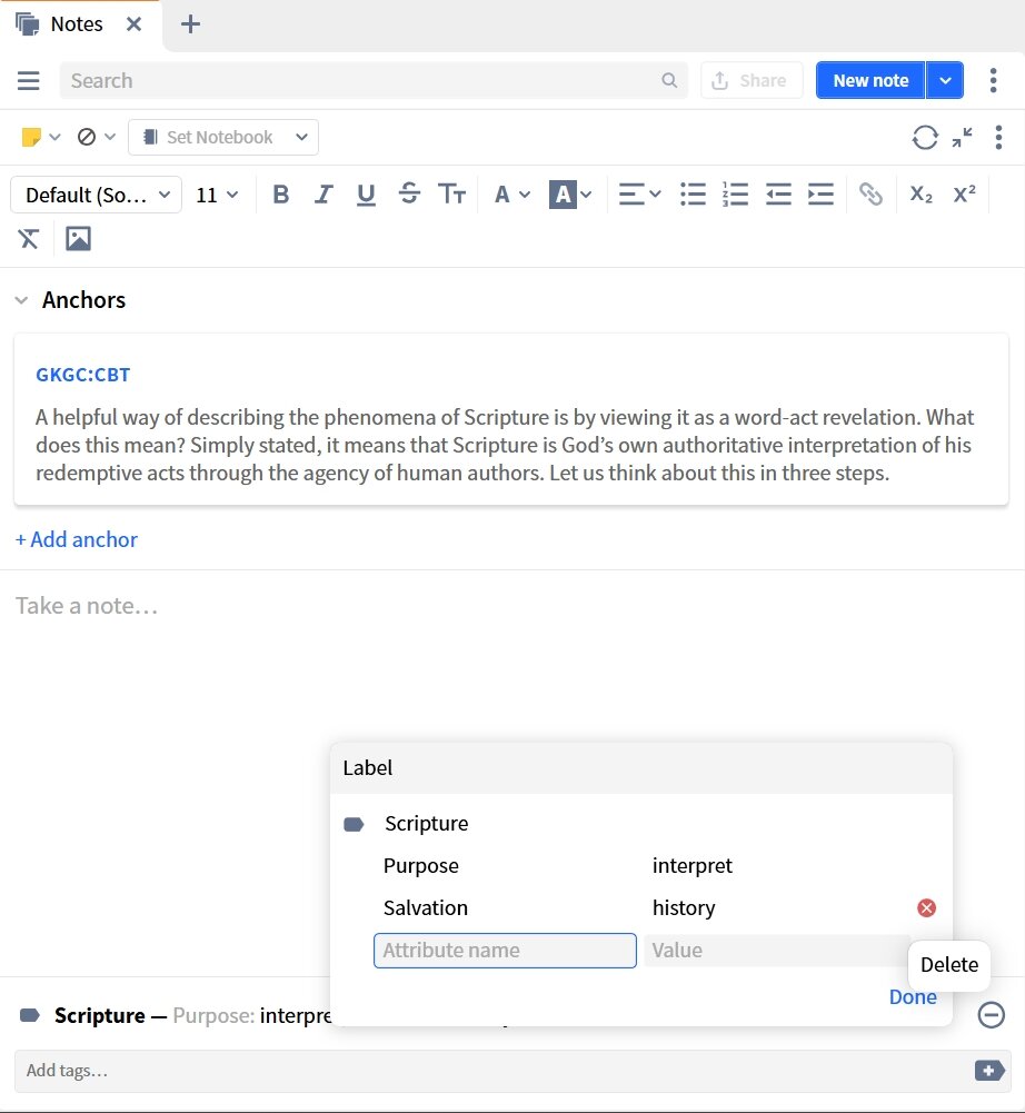 Edit Label In Note