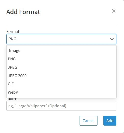 Add New Image Format