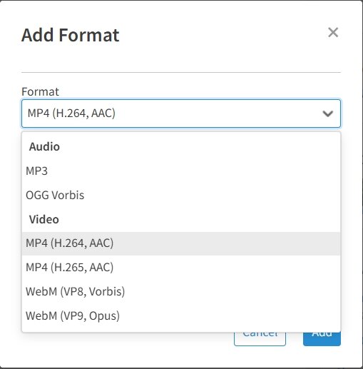 Add New Video Format