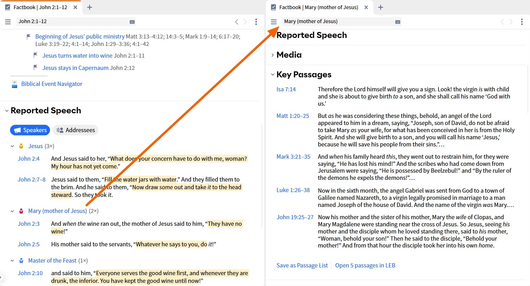 Biblical Passage - Events And Reported Speech (Desktop)