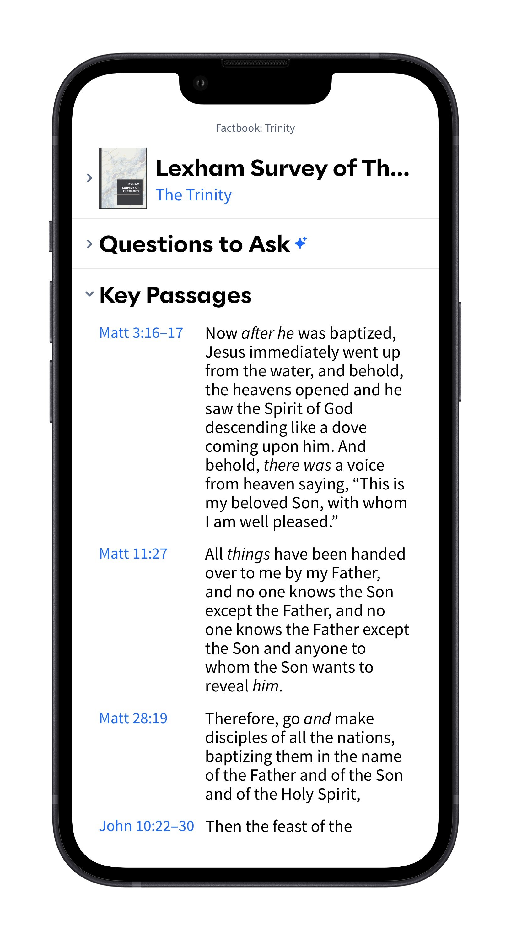 Theological Topic - Key Passages (Mobile)