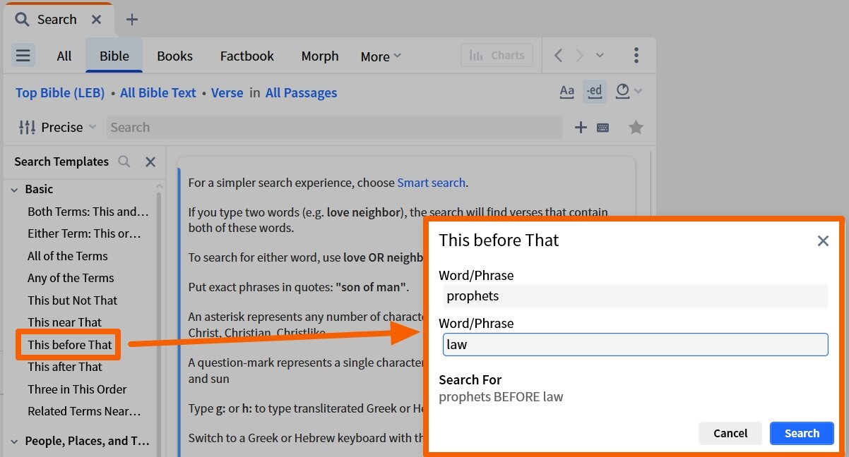 Using The BEFORE Operator Via Search Template