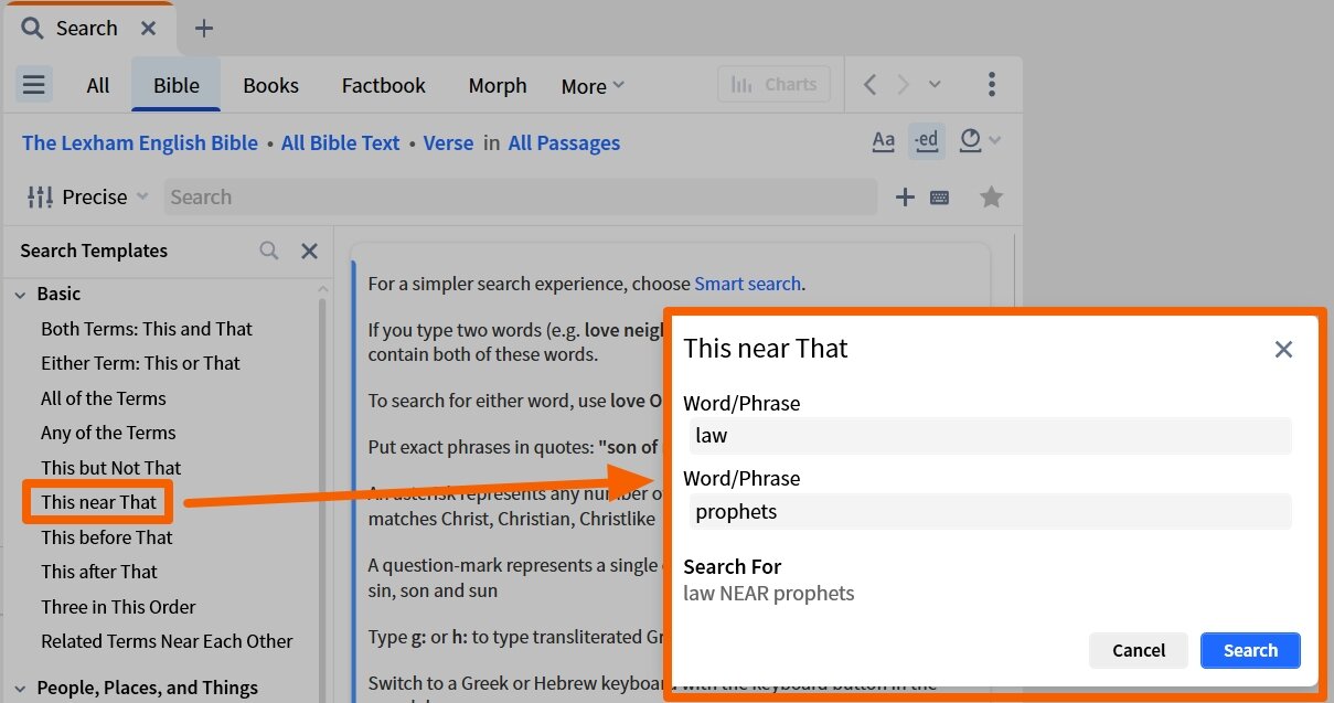 Using The NEAR Operator Via Search Template
