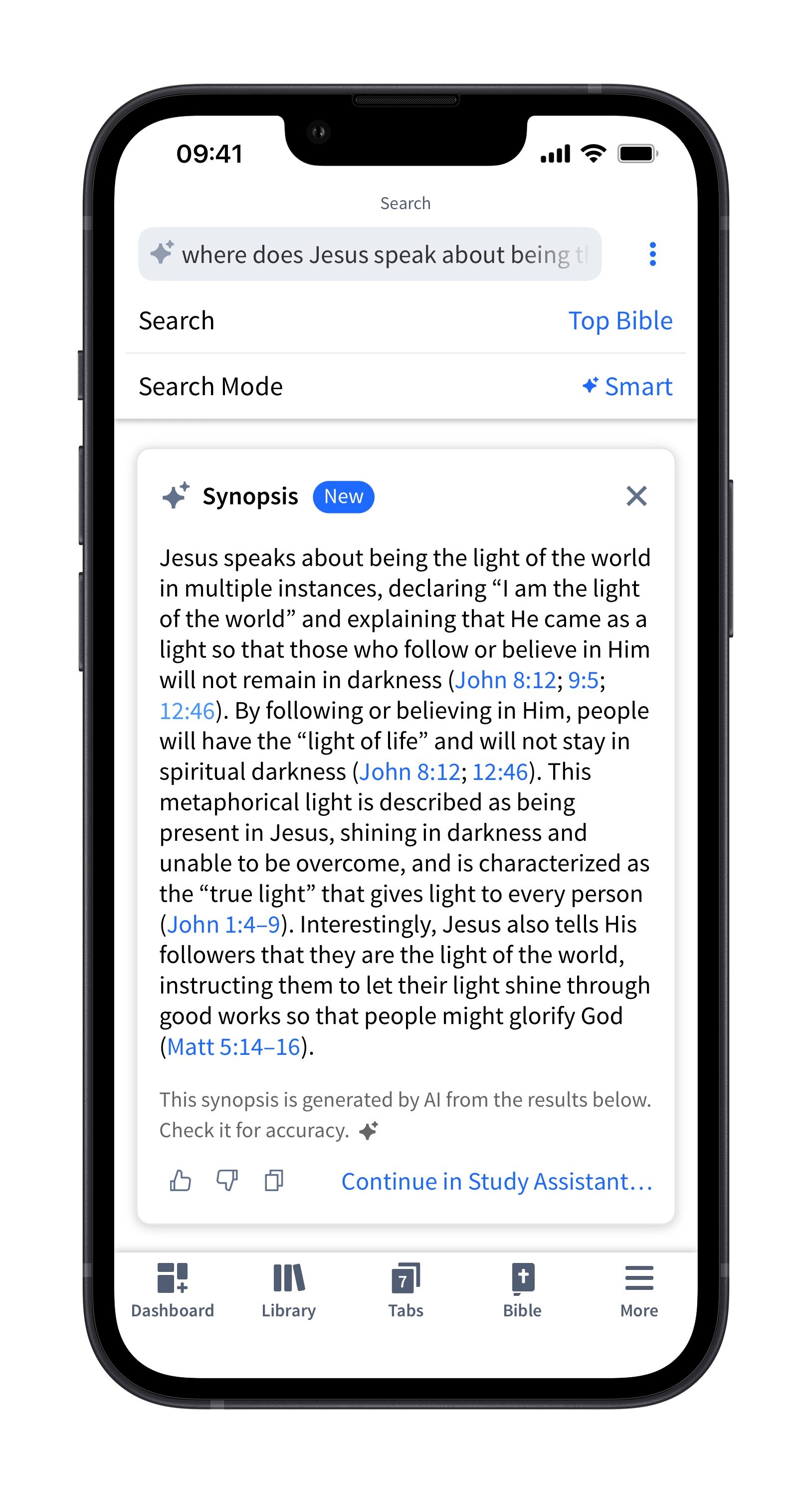 Bible Smart Search Synopsis (Mobile)