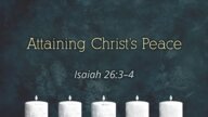 Attaining Christ's Peace