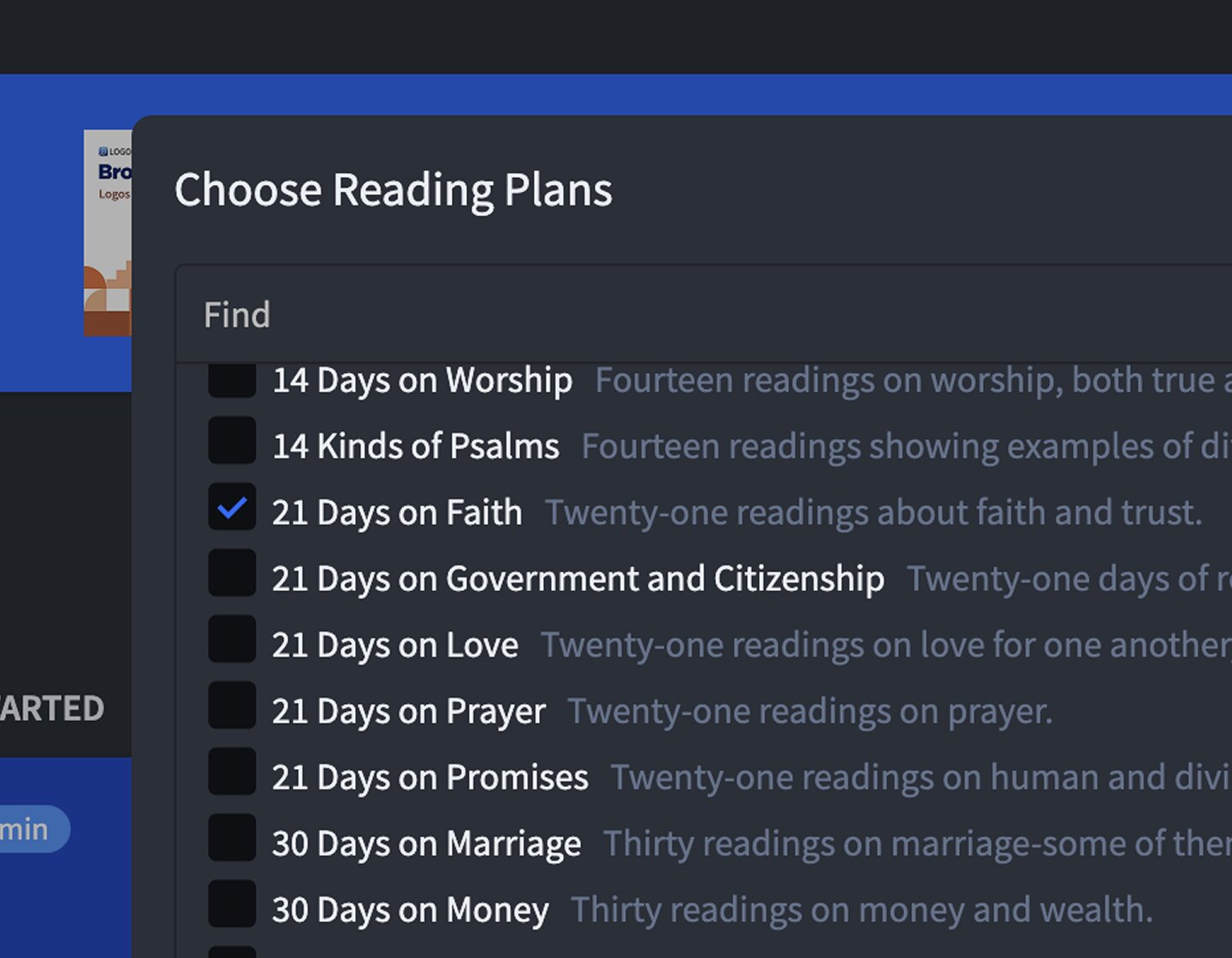 Reading plan