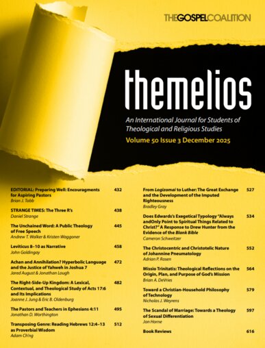 <em>Themelios</em>: Volume 50, No. 2, August 2025